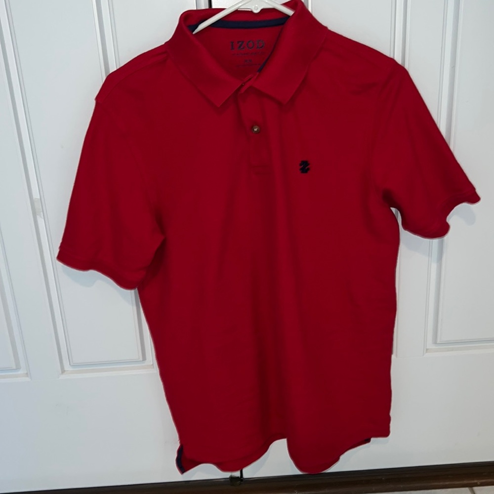 Mens IZOD‎ Polo Shirt, Red, Size M